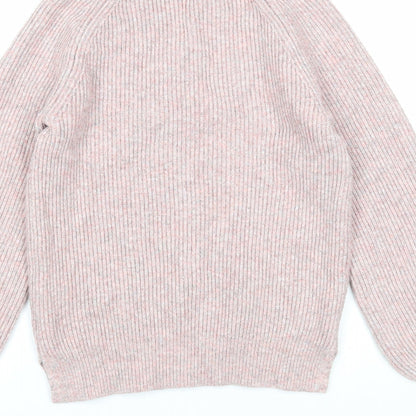 Next Womens Pink V-Neck Viscose Pullover Jumper Size XS