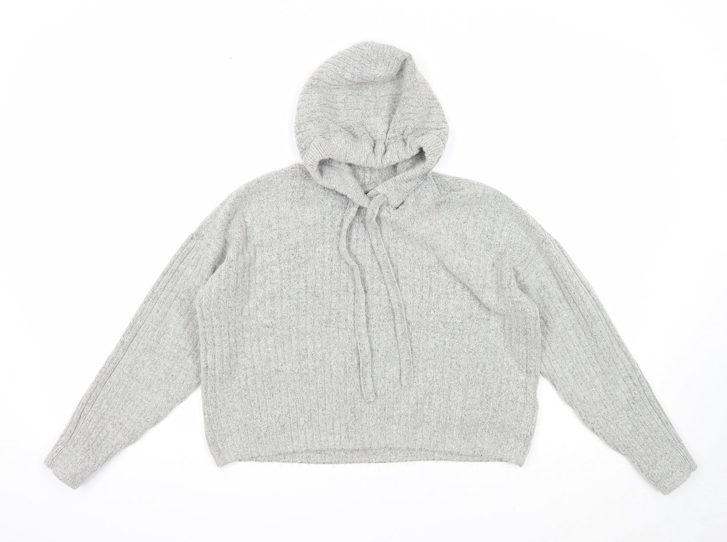Brave Soul Womens Grey Round Neck Acrylic Pullover Jumper Size S
