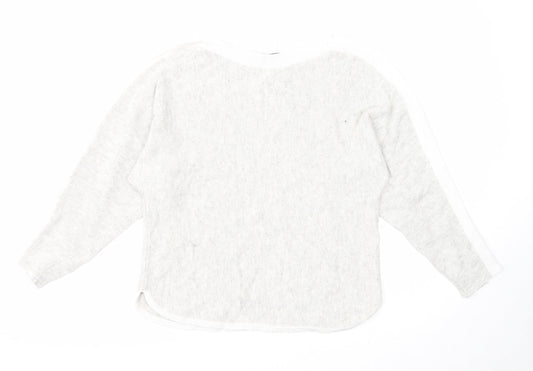Oasis Womens Grey Boat Neck Viscose Pullover Jumper Size M