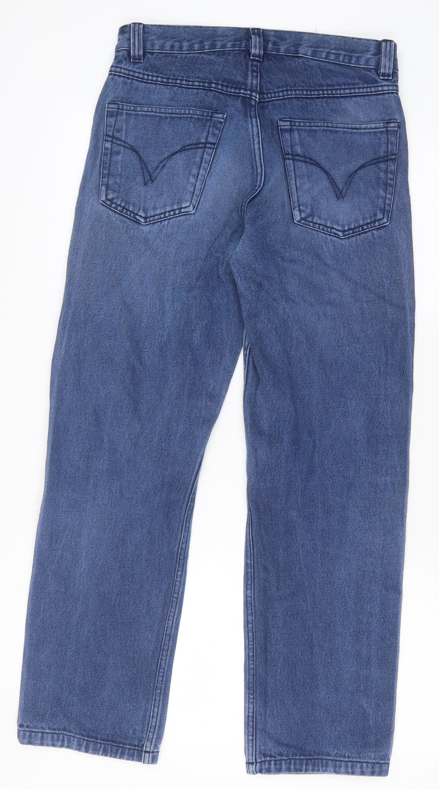 Preworn Mens Blue Cotton Straight Jeans Size 30 in Regular Zip