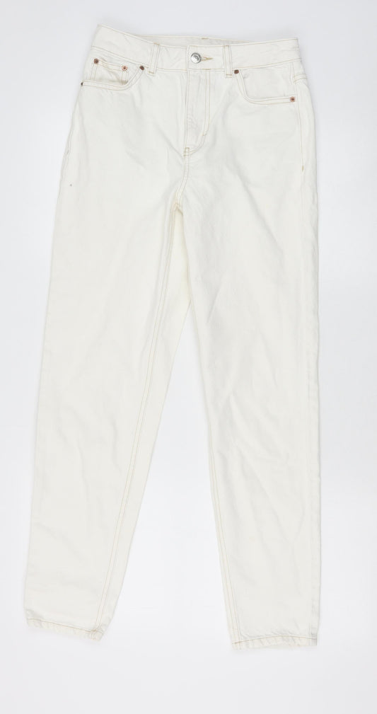 Topshop Womens White Cotton Skinny Jeans Size 26 in Regular Zip