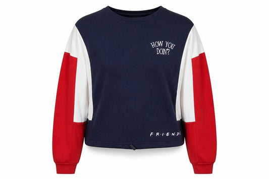 Primark Womens Blue Colourblock Polyester Pullover Sweatshirt Size S Pullover - Friends How You Doin?