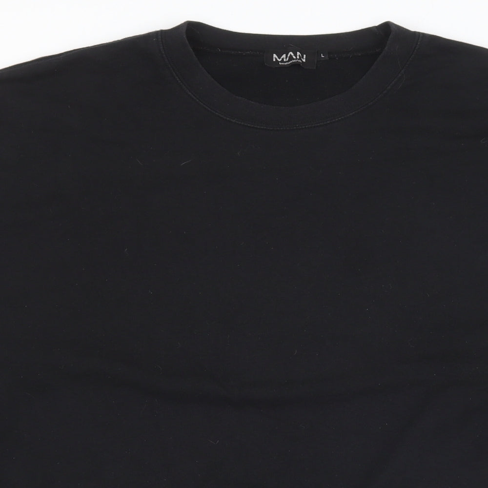 Topman Mens Black Cotton Pullover Sweatshirt Size L - New Season