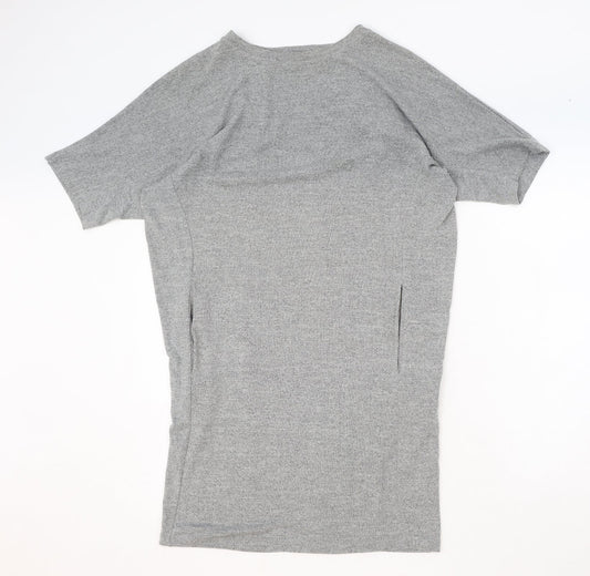 Louche Womens Grey Polyester T-Shirt Dress Size 8 Round Neck Pullover