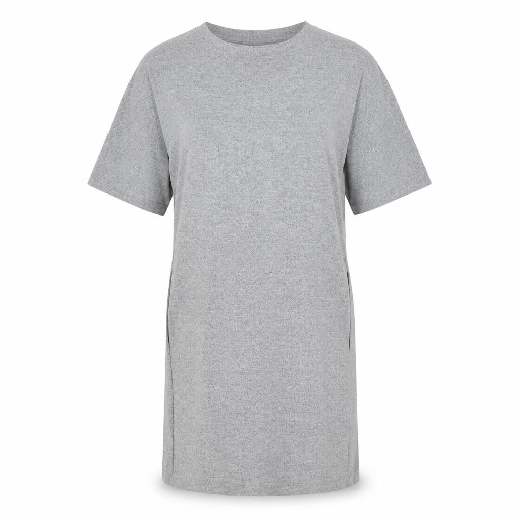 Louche Womens Grey Polyester T-Shirt Dress Size 8 Round Neck Pullover