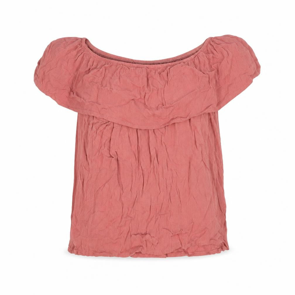Garage Womens Pink Viscose Basic Blouse Size 10 Off the Shoulder - Bardot