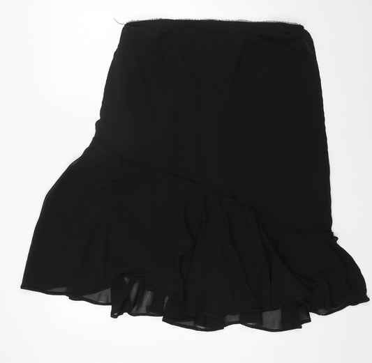 Preworn Womens Black Polyester Trumpet Skirt Size 41 in