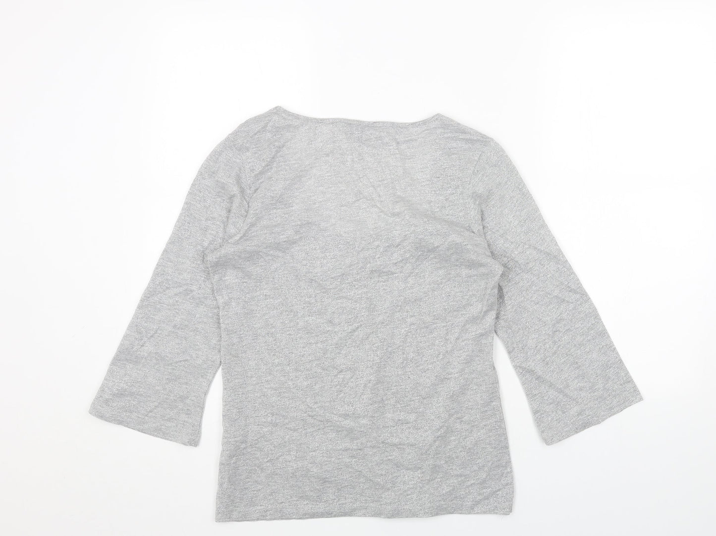 Per Una Womens Grey Scoop Neck Geometric Polyester Pullover Jumper Size 12