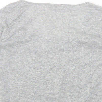 Per Una Womens Grey Scoop Neck Geometric Polyester Pullover Jumper Size 12