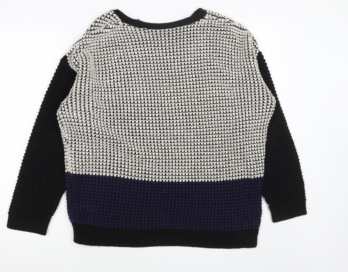 Topshop Womens Black Round Neck Acrylic Pullover Jumper Size 8