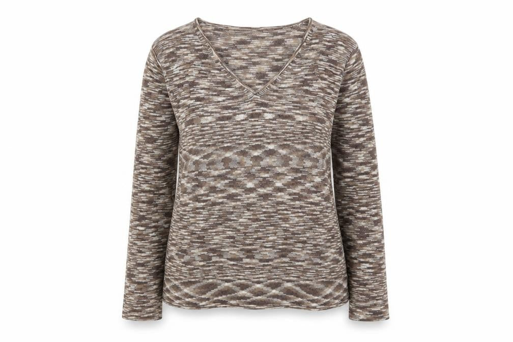 Principles Womens Brown V-Neck Acrylic Pullover Jumper Size 12