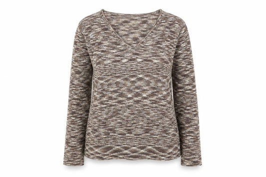 Principles Womens Brown V-Neck Acrylic Pullover Jumper Size 12