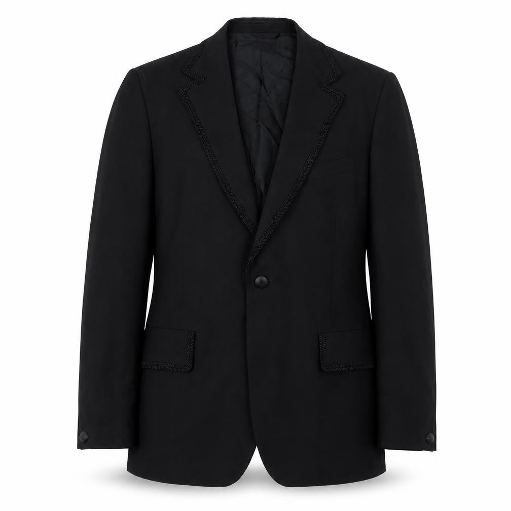 Trevira Mens Black Wool Jacket Suit Jacket Size 40 Regular