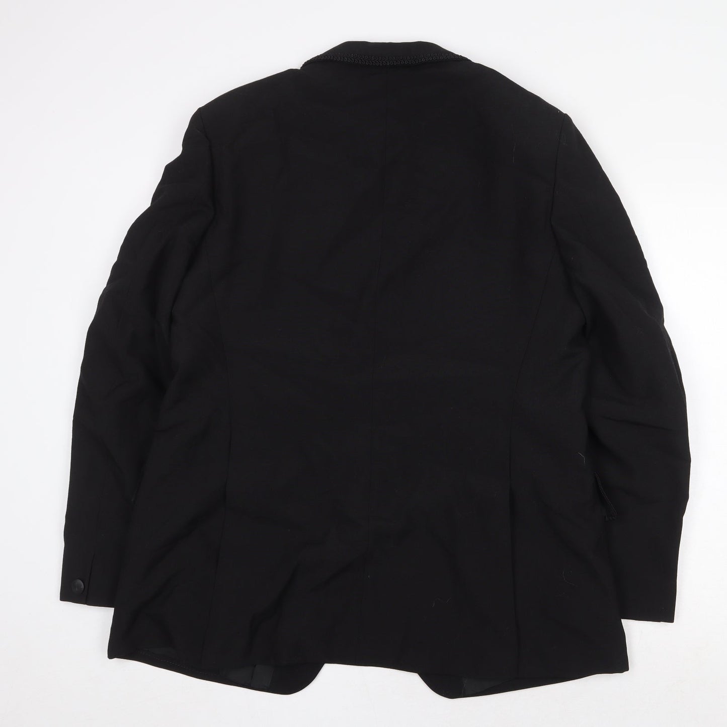 Trevira Mens Black Wool Jacket Suit Jacket Size 40 Regular