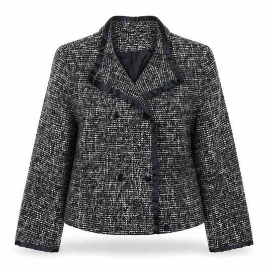 EWM Womens Grey Geometric Jacket Size 16 Button