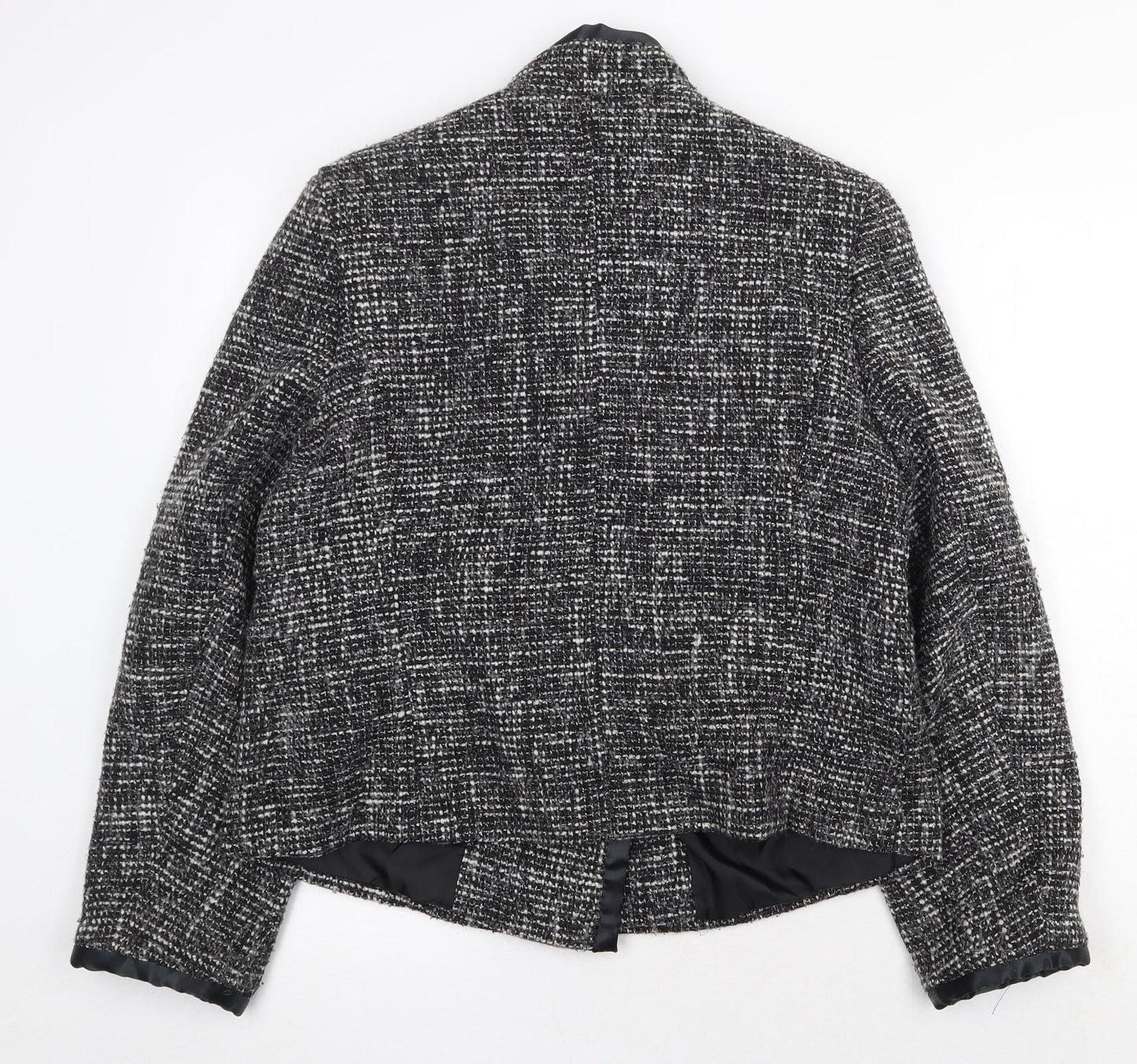EWM Womens Grey Geometric Jacket Size 16 Button