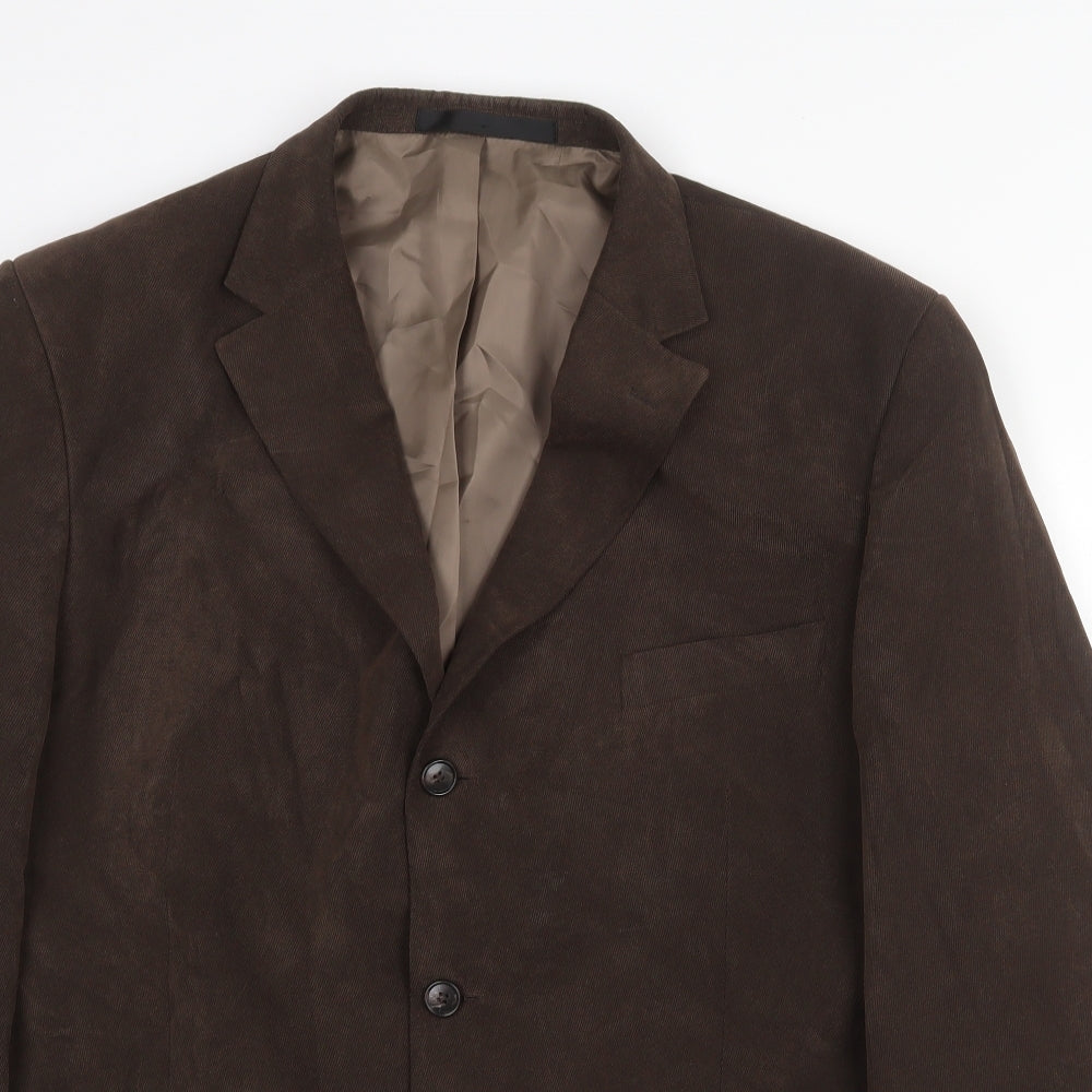 Marks and Spencer Mens Brown Polyester Jacket Blazer Size 44 Regular