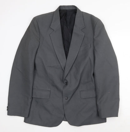 Classic Man Mens Grey Polyester Jacket Suit Jacket Size 40 Regular