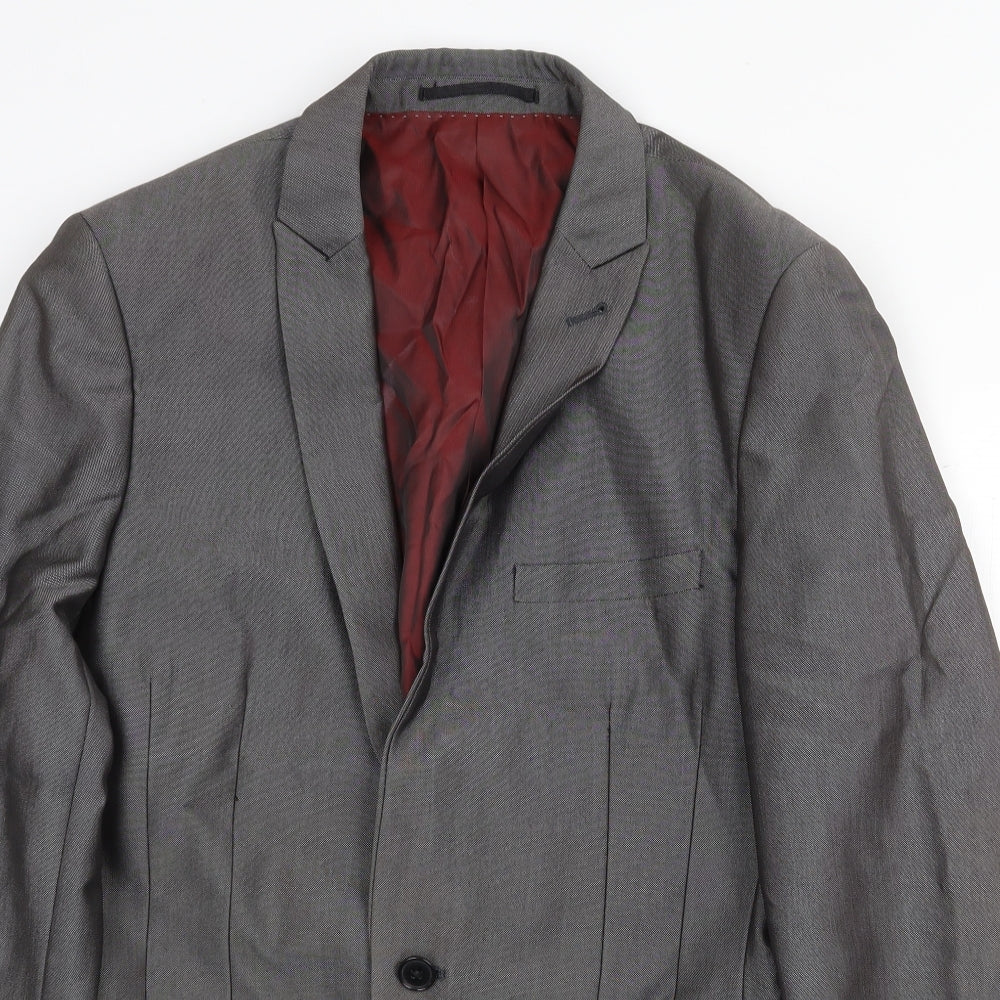NEXT Mens Grey Polyester Jacket Suit Jacket Size 38 Regular