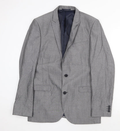 Next Mens Grey Polyester Jacket Suit Jacket Size 40 Regular