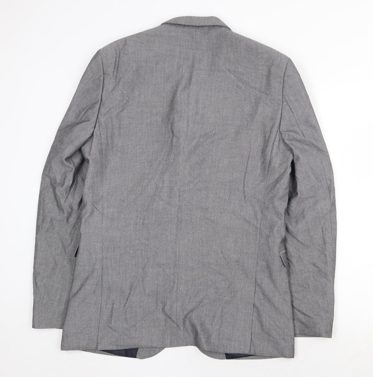 NEXT Mens Grey Polyester Jacket Suit Jacket Size 40 Regular