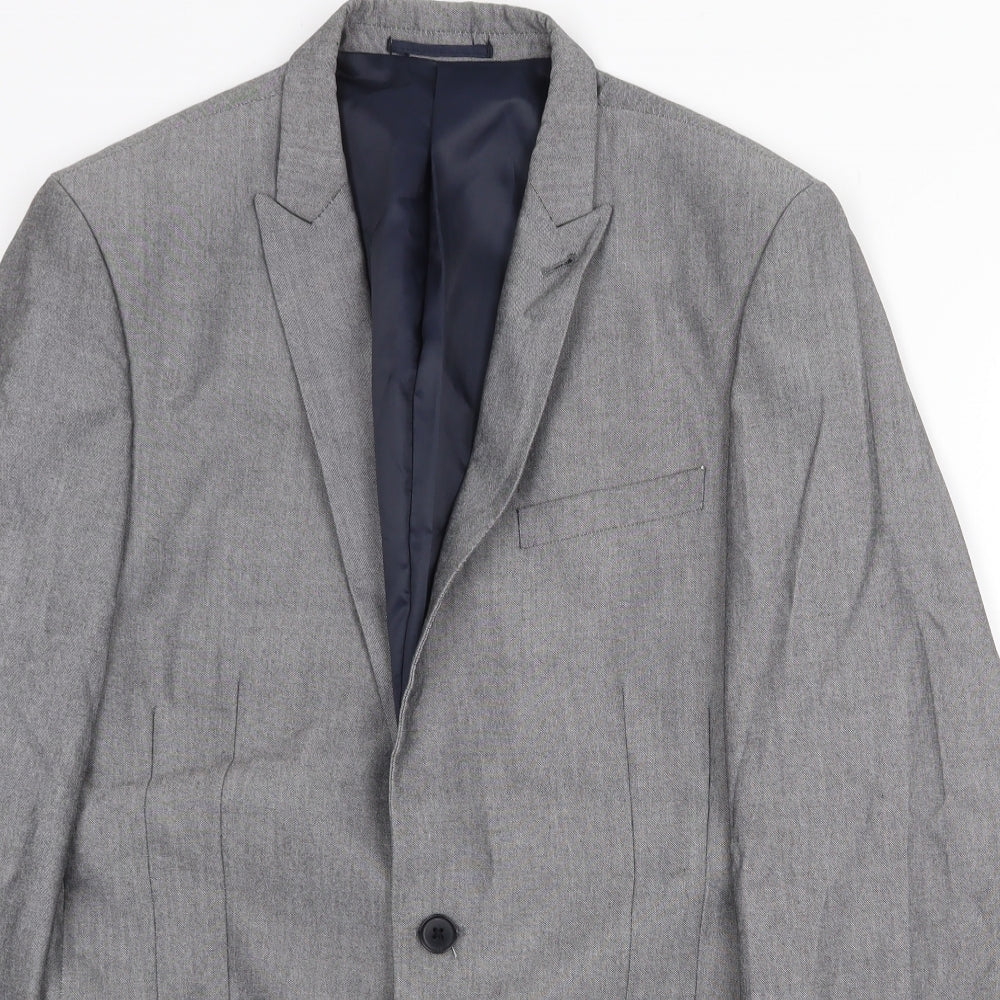 NEXT Mens Grey Polyester Jacket Suit Jacket Size 40 Regular