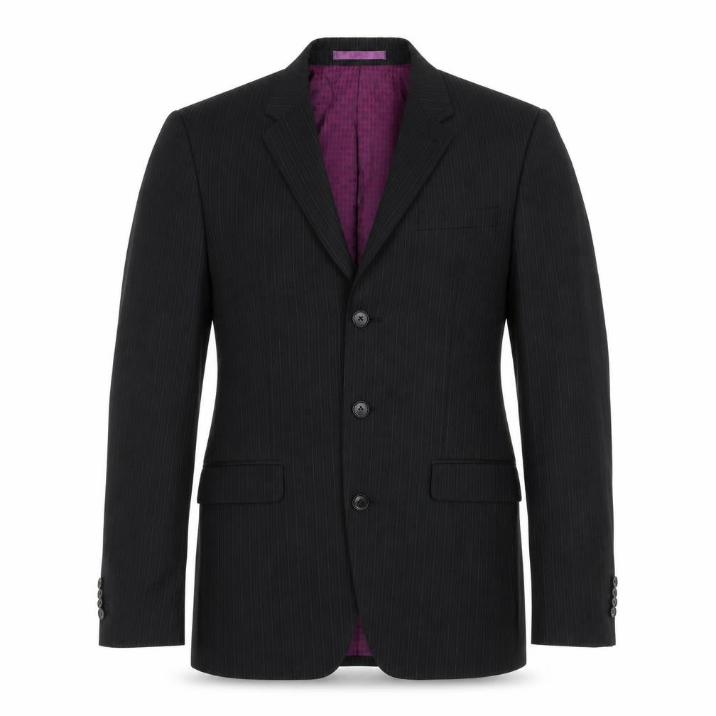 NEXT Mens Black Striped Wool Jacket Suit Jacket Size 36 Regular