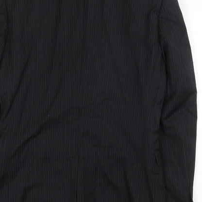 Next Mens Black Striped Wool Jacket Suit Jacket Size 36 Regular