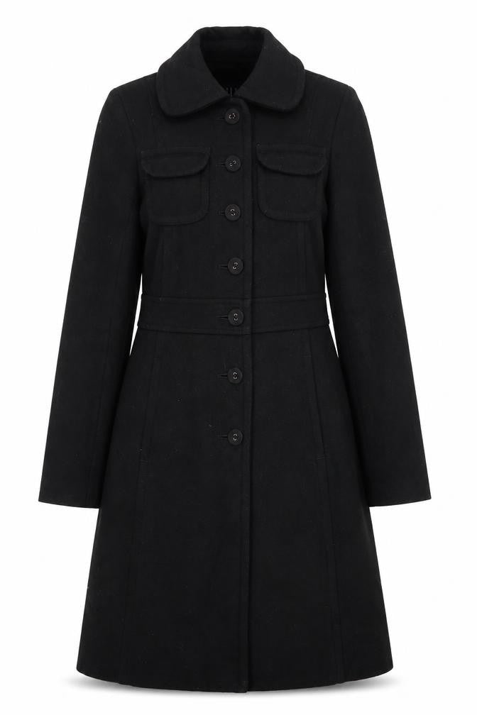 Gap Womens Black Overcoat Coat Size XS Button