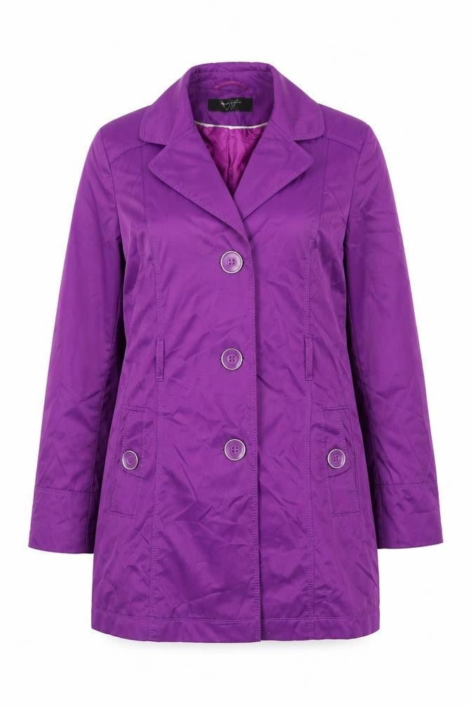 BHS Womens Purple Overcoat Jacket Size 12 Button