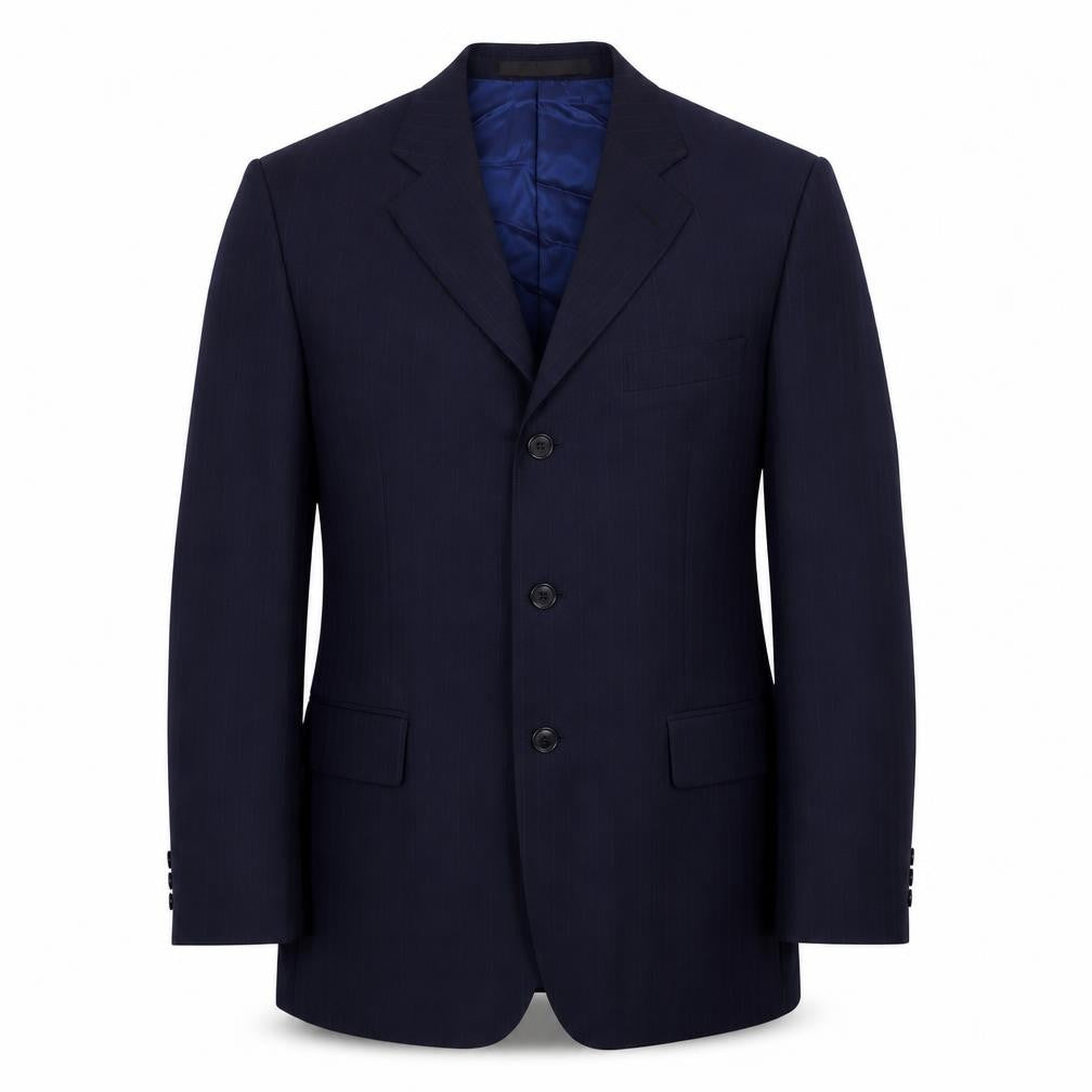 Marks & Spencer Mens Blue Striped Wool Jacket Suit Jacket Size 40 Regular