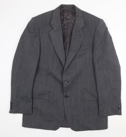 Marks and Spencer Mens Grey Wool Jacket Suit Jacket Size 40 Regular