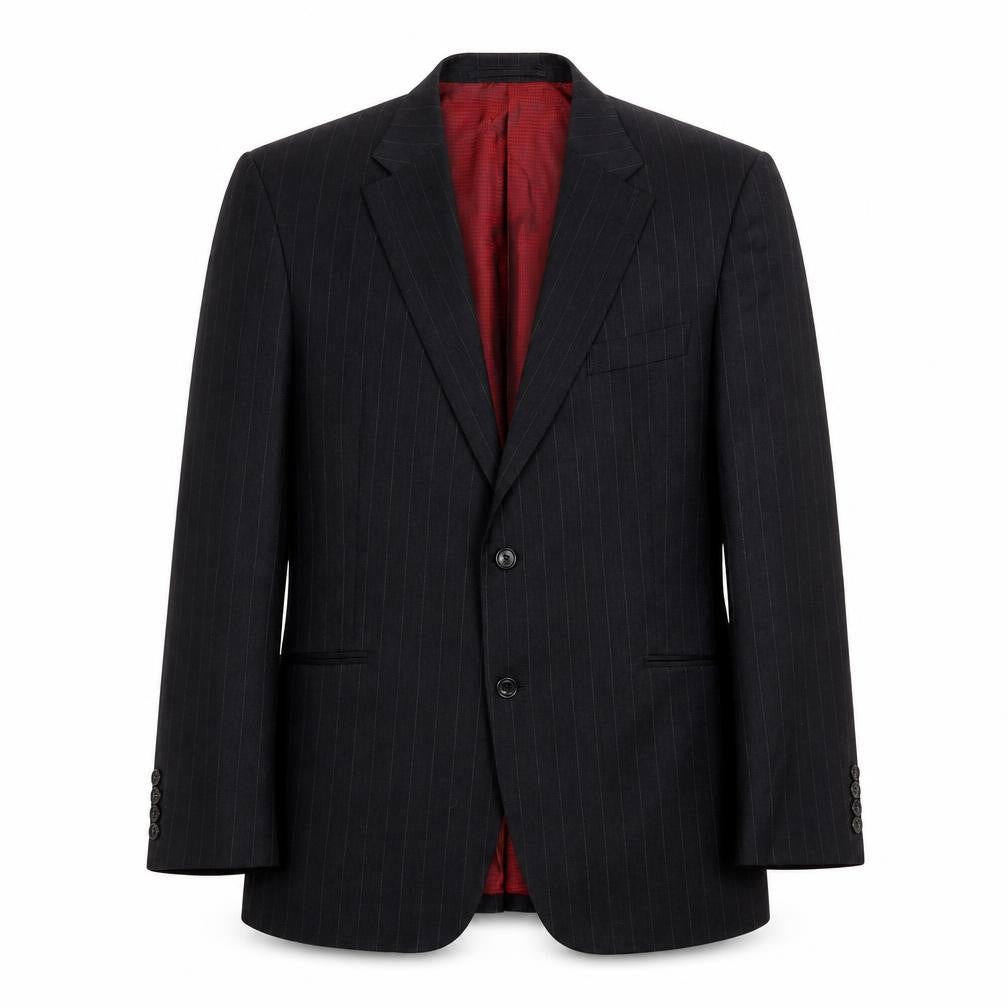 Marks & Spencer Mens Grey Striped Wool Jacket Suit Jacket Size 42 Regular
