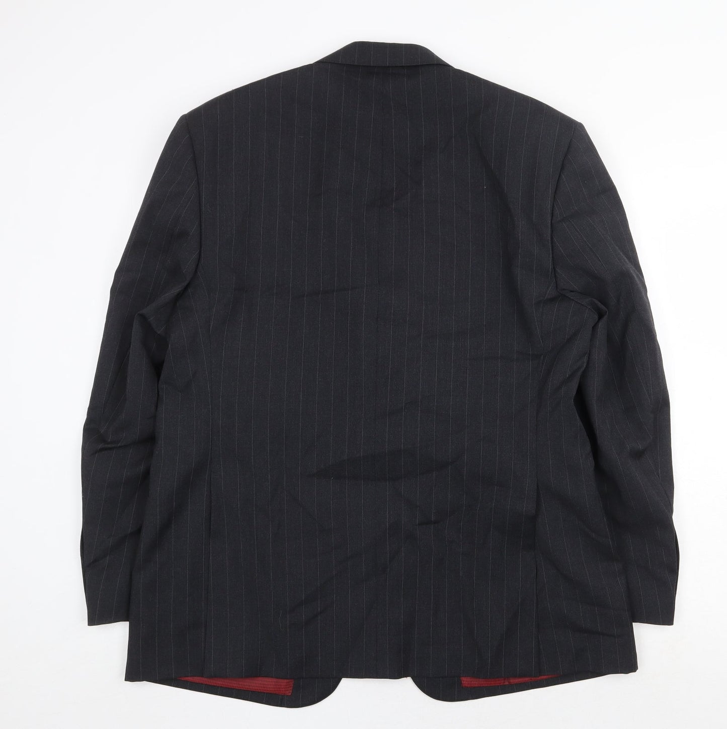 Marks and Spencer Mens Grey Striped Wool Jacket Suit Jacket Size 42 Regular