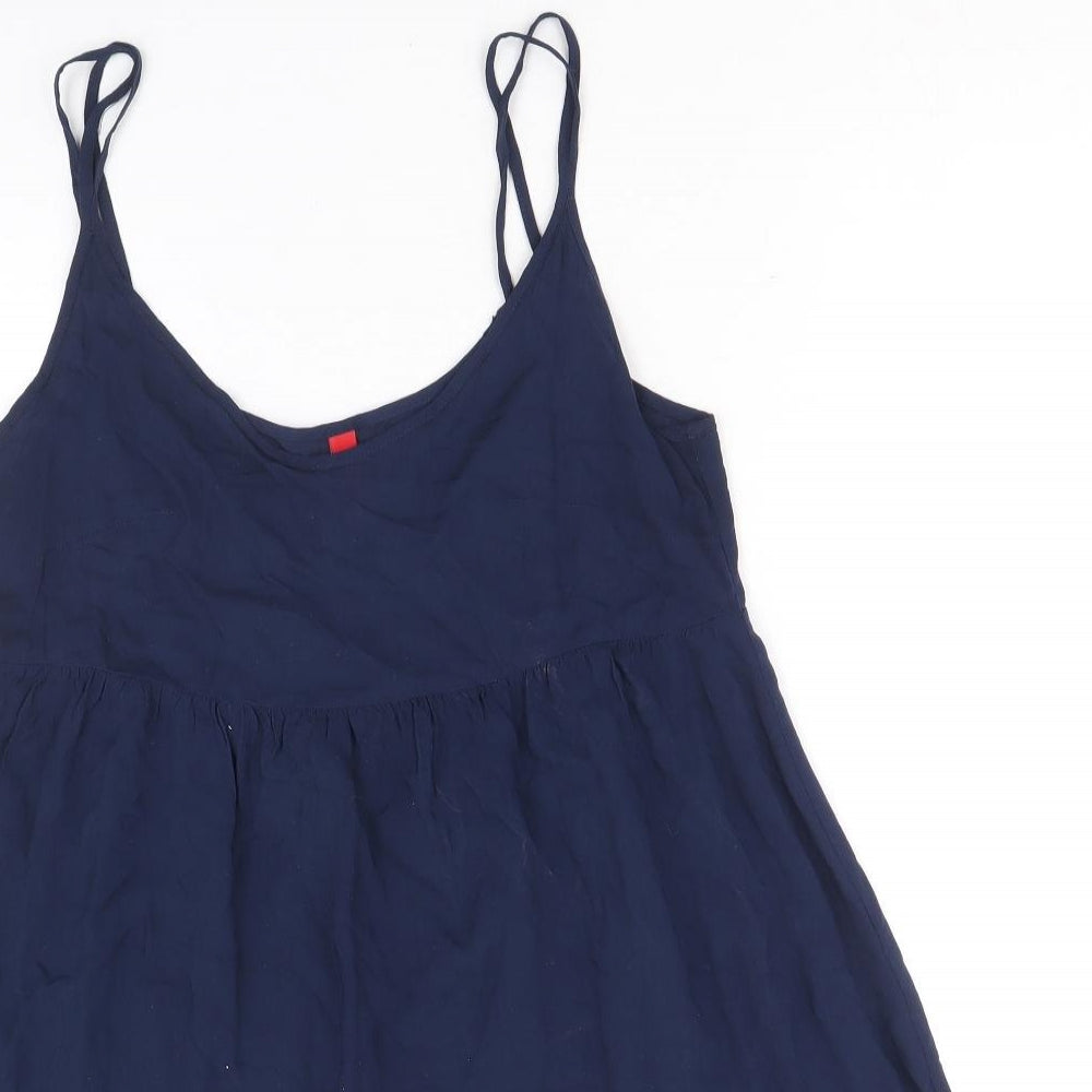 Divided by H&M Womens Blue Viscose Tank Dress Size 8 Round Neck Pullover
