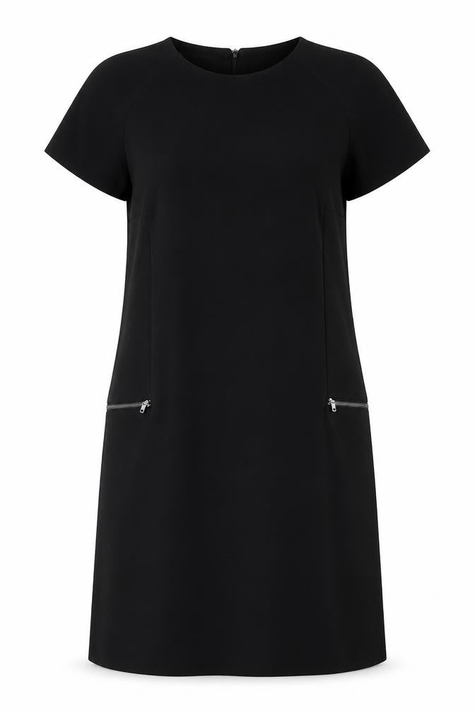 NEXT Womens Black Polyester A-Line Size 12 Round Neck Zip