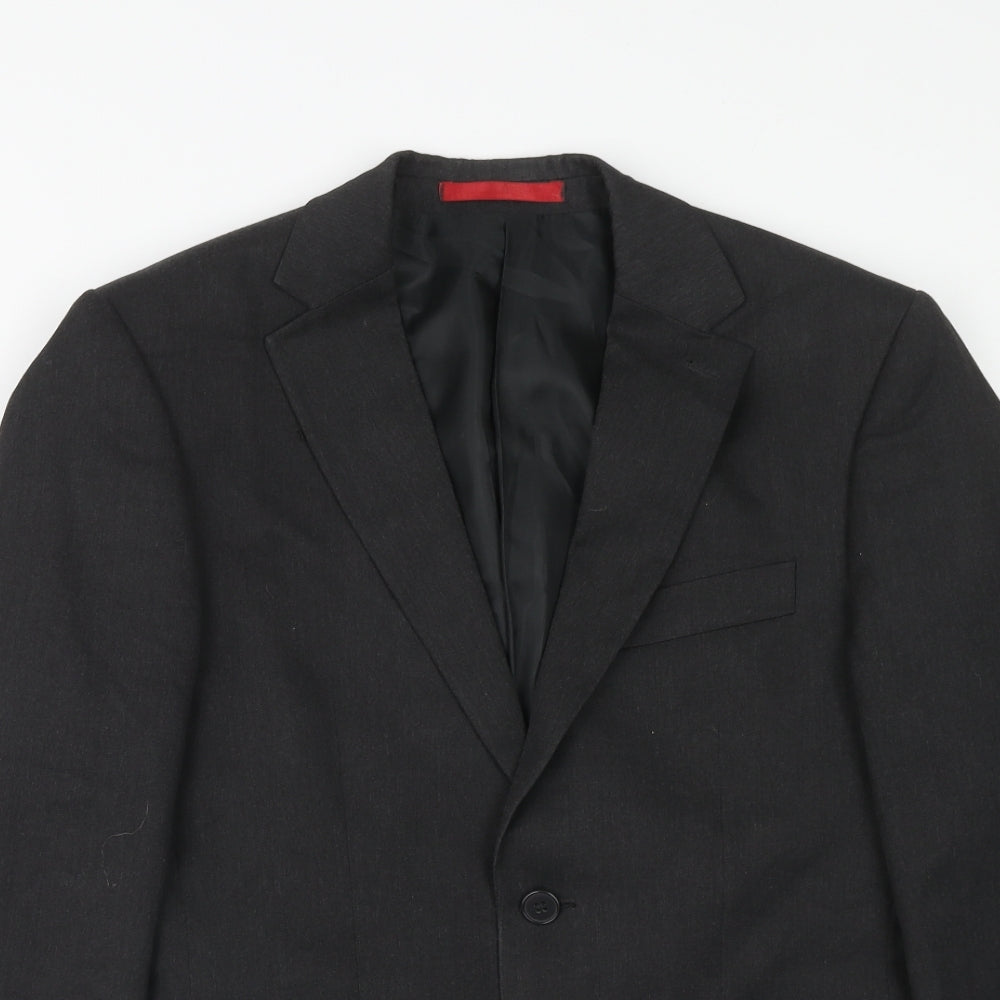 Burton Mens Grey Polyacrylate Fibre Jacket Suit Jacket Size 34 Regular