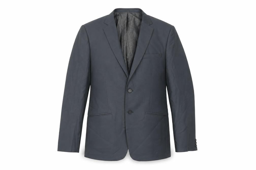 Preworn Mens Grey Polyester Jacket Suit Jacket Size 36 Regular