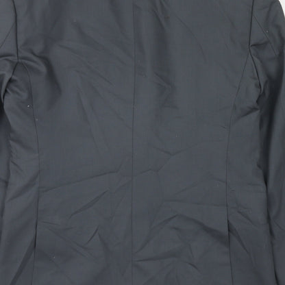 Preworn Mens Grey Polyester Jacket Suit Jacket Size 36 Regular