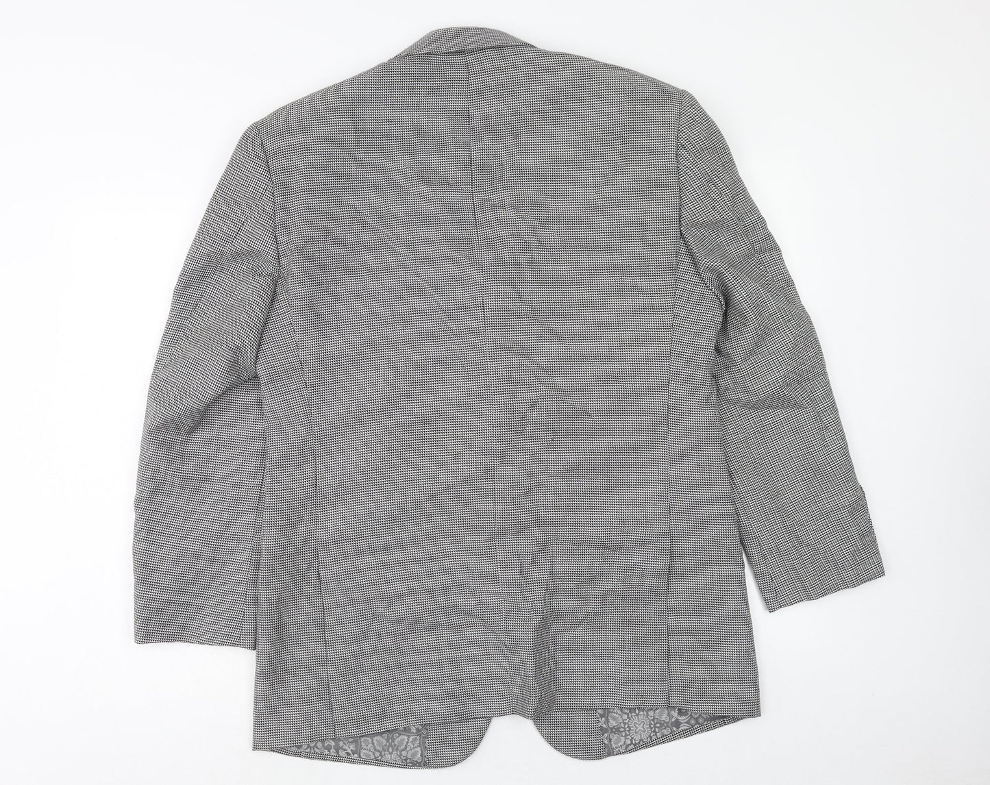 Skopes Mens Blue Geometric Wool Jacket Suit Jacket Size 40 Regular
