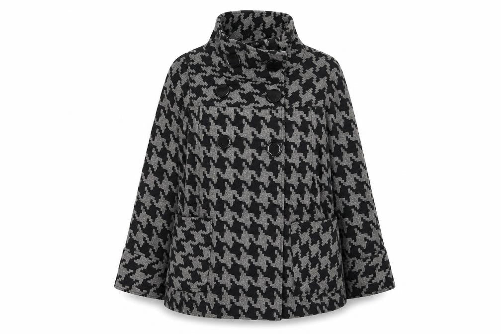 Atmosphere Womens Grey Geometric Overcoat Coatigan Size 12 Button