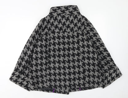 Atmosphere Womens Grey Geometric Overcoat Coatigan Size 12 Button