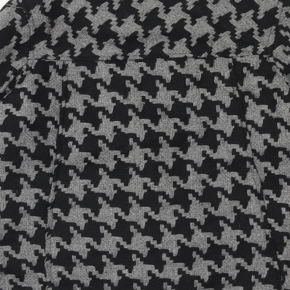 Atmosphere Womens Grey Geometric Overcoat Coatigan Size 12 Button