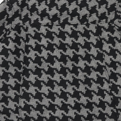 Atmosphere Womens Grey Geometric Overcoat Coatigan Size 12 Button
