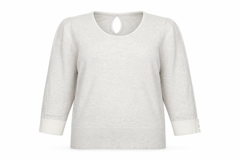 M&Co Womens Beige Round Neck Acrylic Pullover Jumper Size 12