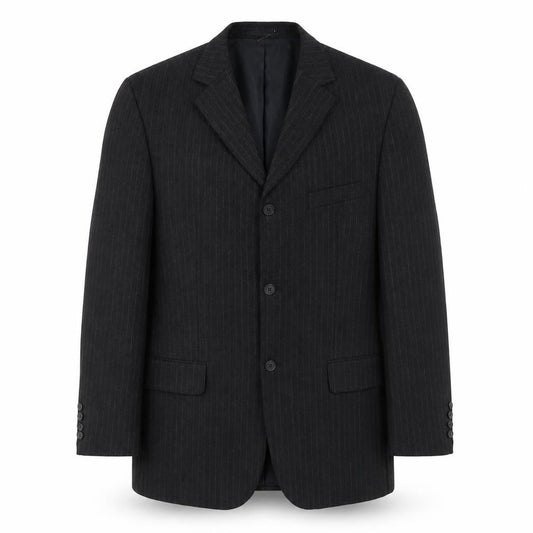 Carlo Colucci Mens Black Striped Wool Jacket Suit Jacket Size 42 Regular