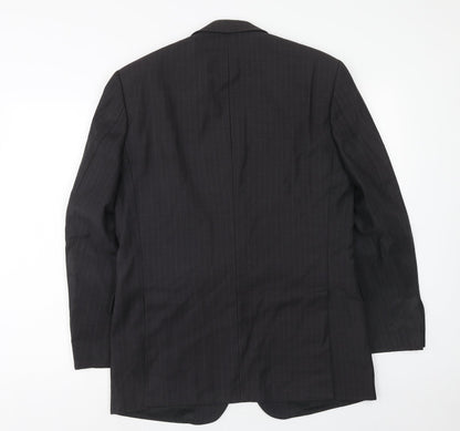 Scott & Taylor Mens Grey Striped Wool Jacket Suit Jacket Size 38 Regular