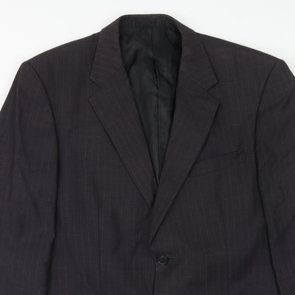 Scott & Taylor Mens Grey Striped Wool Jacket Suit Jacket Size 38 Regular