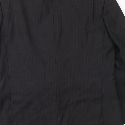 Scott & Taylor Mens Grey Striped Wool Jacket Suit Jacket Size 38 Regular