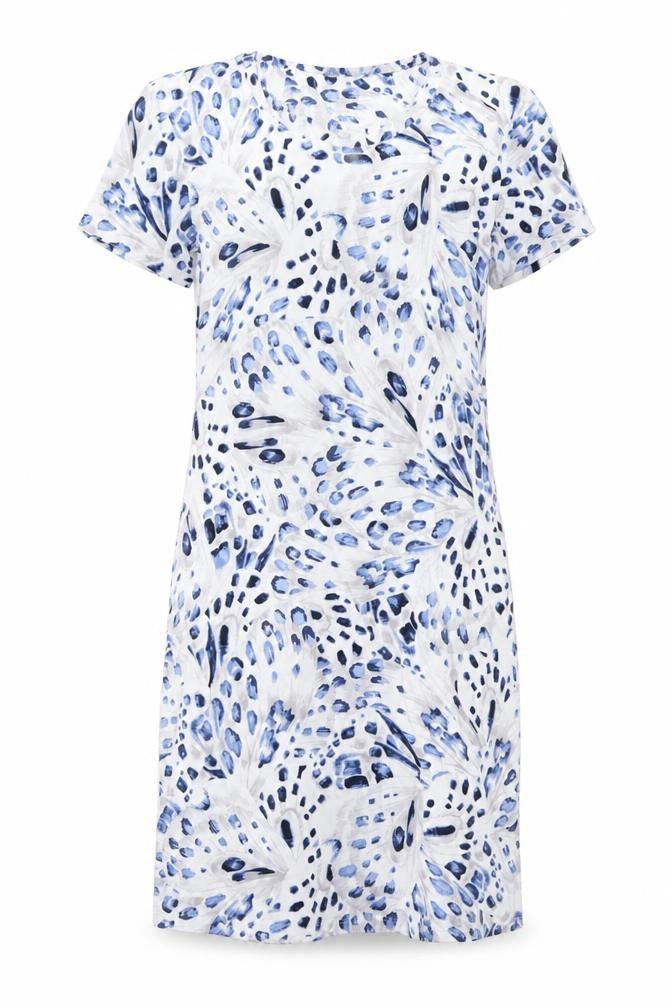 Marks & Spencer Womens Blue Geometric Cotton Top Dress Size XS